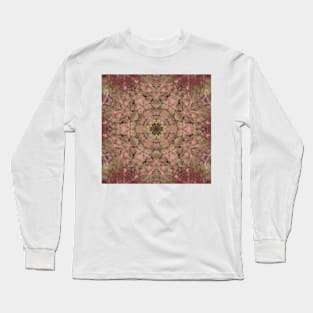 Digital Mandala Red Yellow and Brown Long Sleeve T-Shirt